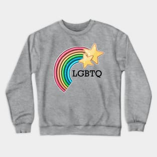 Rainbow and stars LGBTQ (black text) Crewneck Sweatshirt